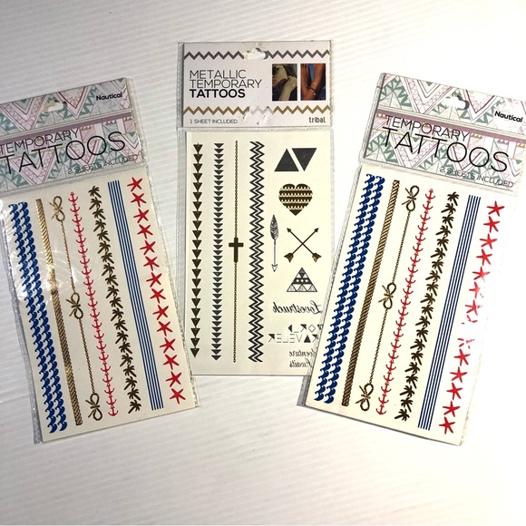 NWT Temporary Tattoo Bundle, Gold & Silver Metallic + More! - Picture 12 of 14